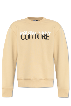 スウェット・トレーナー VERSACE JEANS COTTON SWEATSHIRT WITH LOGO PRINT Black Sweatshirt with print Versace Jeans Couture - Vitkac AS